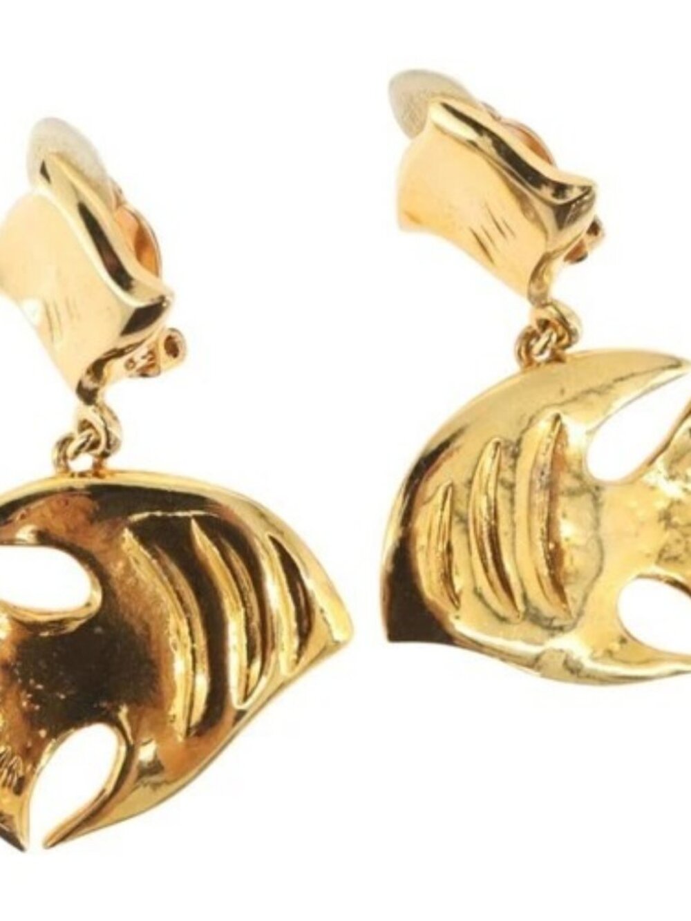 SAINT LAURENT Earring Earring metal Gold Auth BSZ416V - Picture 1 of 14